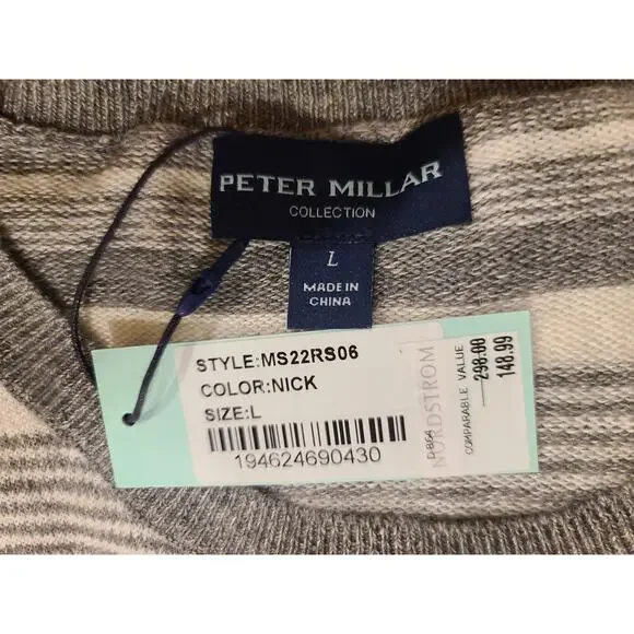 NWT Peter Millar Keys merino wool linen blend crewneck sweater - LARGE